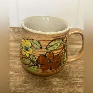Vintage Mid Century Hand painted Floral Mug